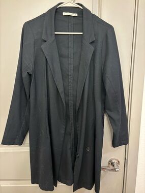 Abercrombie & Fitch Black Long Blazer